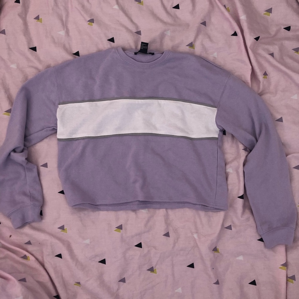 Lavender purple crop sweatshirt